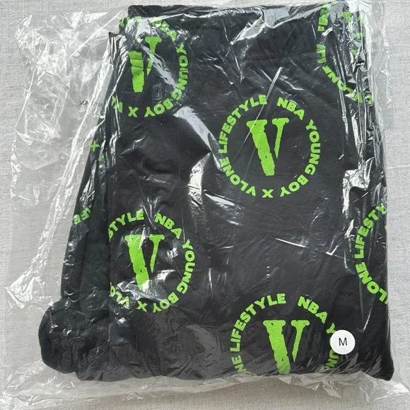 YoungBoy NBA x Vlone Cross Roads Sweatpants (Black/Green) M